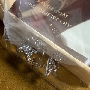 PAVOI Letter A earrings 🩶